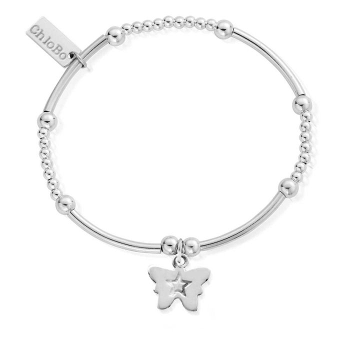 ChloBo Children's Silver Cute Mini Butterfly Bracelet