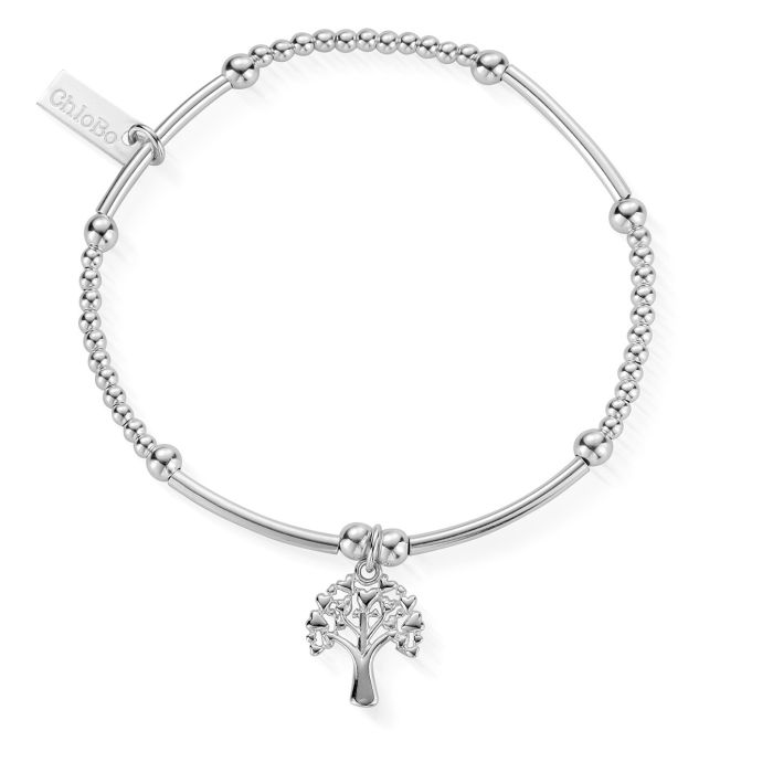 ChloBo Silver Cute Mini Heart Tree Of Life Bracelet