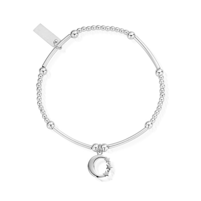 ChloBo Silver Cute Mini Moon & Stars Bracelet