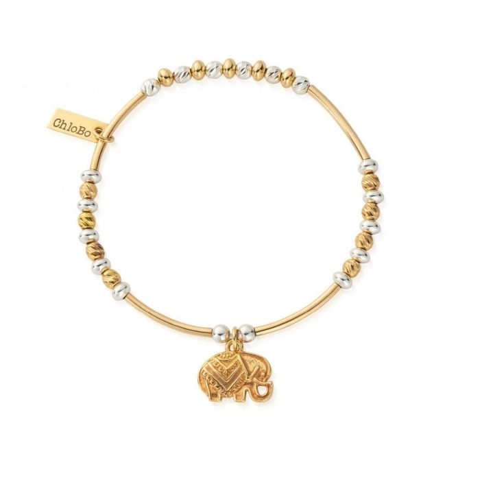 ChloBo Two Tone Decorated Elephant Bracelet