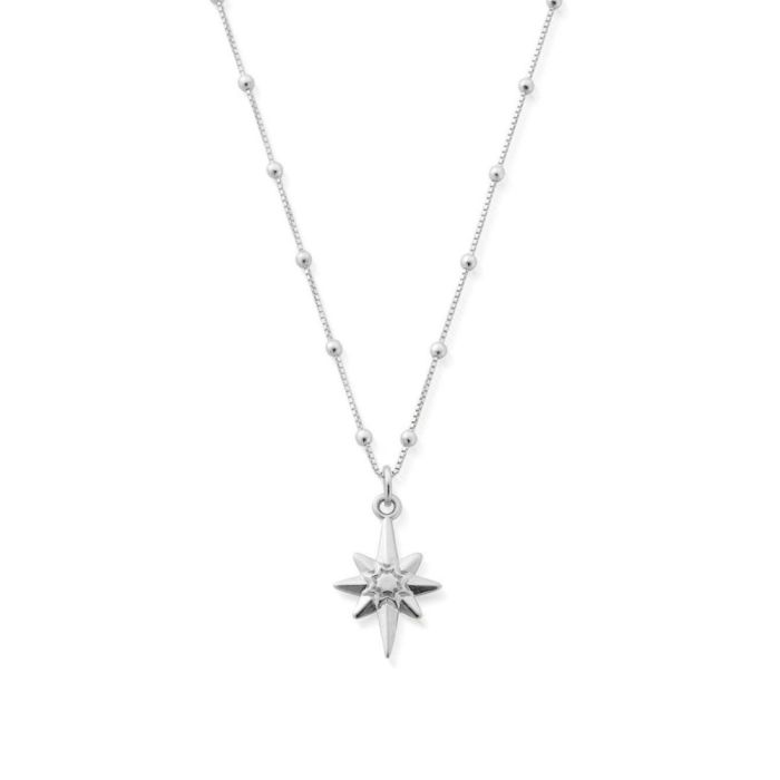 ChloBo Silver Bobble Chain Lucky Star Necklace