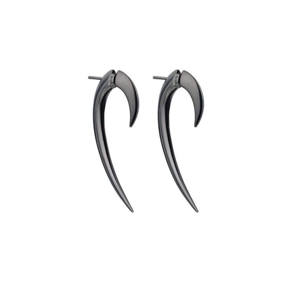 Load image into Gallery viewer, Shaun Leane Hook Size 1 Silver Black Rhodium Earrings
