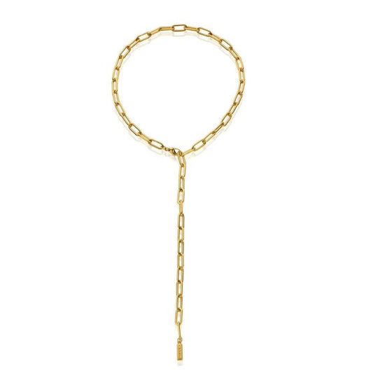 Load image into Gallery viewer, ChloBo Couture Gold Medium Link Lariat Necklace
