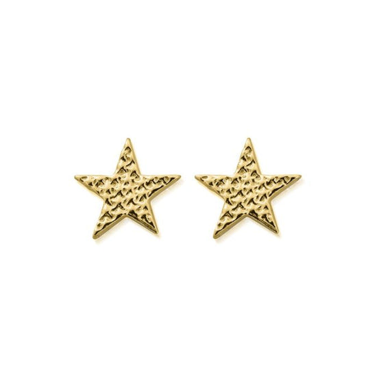 ChloBo Gold Sparkle Star Stud Earrings