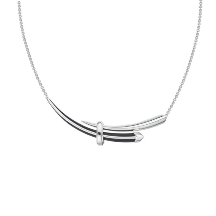 Shaun Leane Sabre Silver/Black Deco Horizontal Necklace