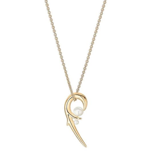 Load image into Gallery viewer, Shaun Leane  Gold Tone Hooked Pearl Pendant

