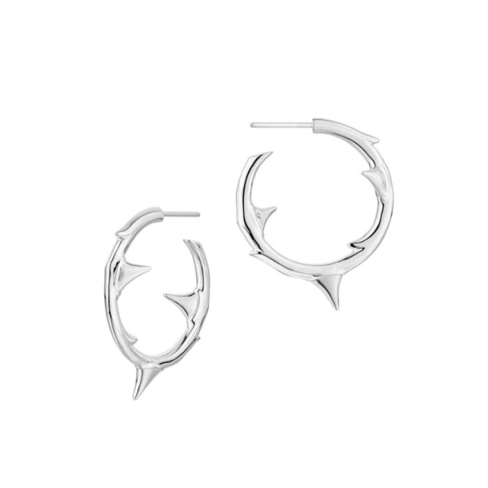 Shaun Leane Rose Thorn Medium Silver Hoop Earrings