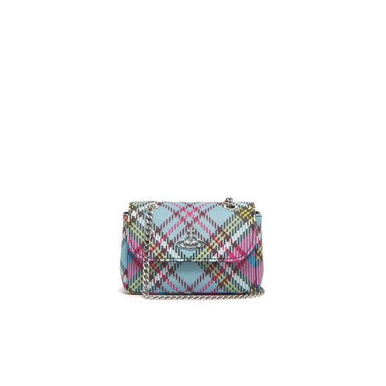 Vivienne Westwood Biogreen Saffiano Printed Small Purse with Chain in McAndy Tartan