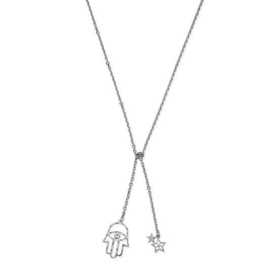 ChloBo Silver Hand Of Happiness Knot Necklace