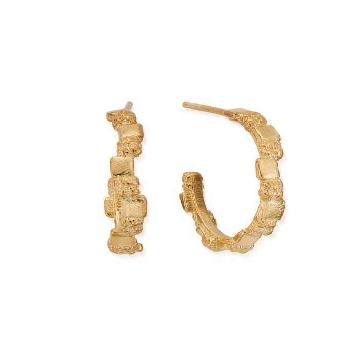Load image into Gallery viewer, ChloBo Gold Tranquil Shore Hoop Earrings
