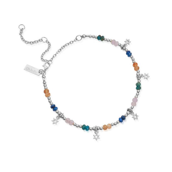 Load image into Gallery viewer, ChloBo Silver Nightfall Wishes Anklet

