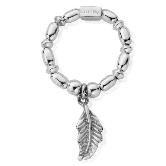 Load image into Gallery viewer, ChloBo Silver Mini Rice Feather Ring
