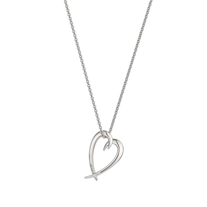 Shaun Leane Silver and Diamond Hook Heart Pendant