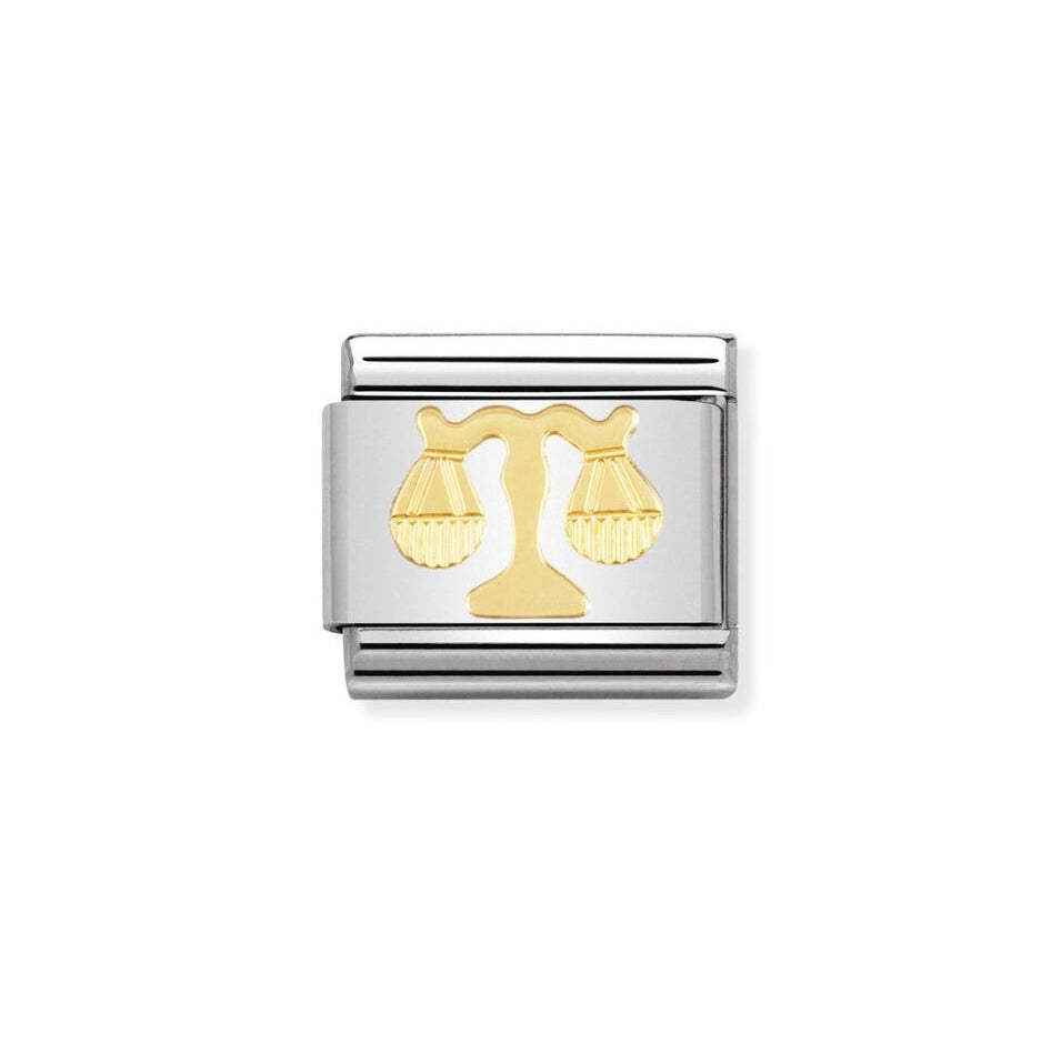 Nomination Classic Link with Libra Symbol in Yellow Gold Tone