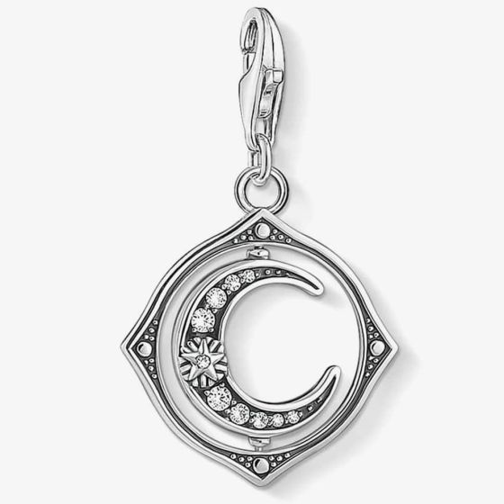 
                      
                        Thomas Sabo Silver Cubic Zirconia Rotating Moon Pendant Charm
                      
                    