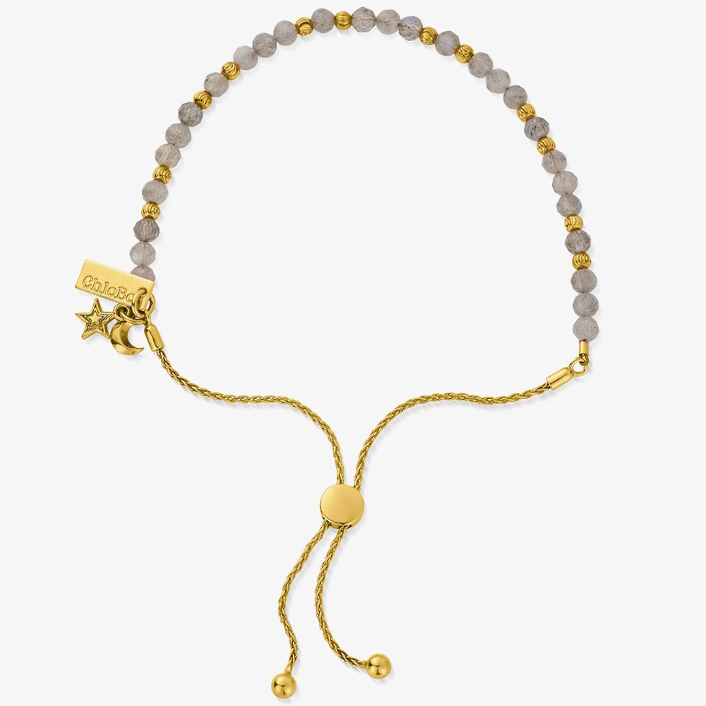 Chlobo Magic Aura Adjustable Gold Tone Beaded Bracelet