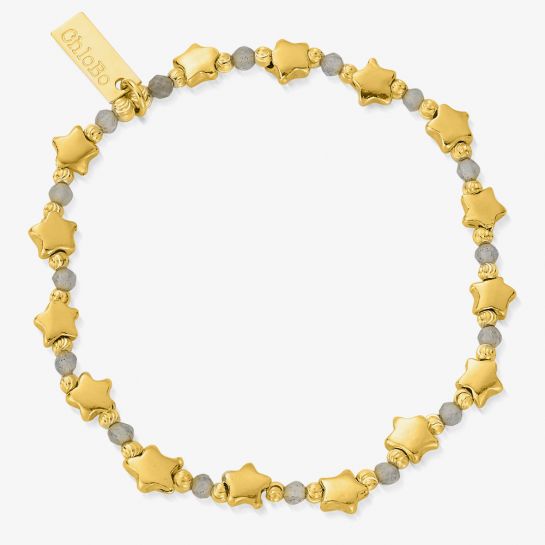 Chlobo Mystic Nights Gold Tone & Labradorite Beaded Star Bracelet