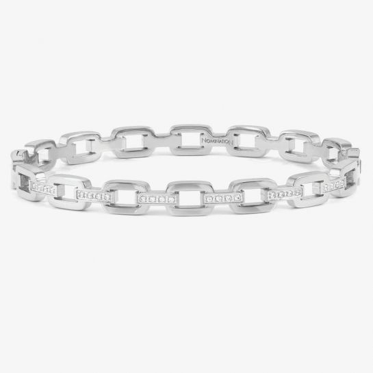 Nomination Pretty Bangles Square Link Cubic Zirconia Bangle