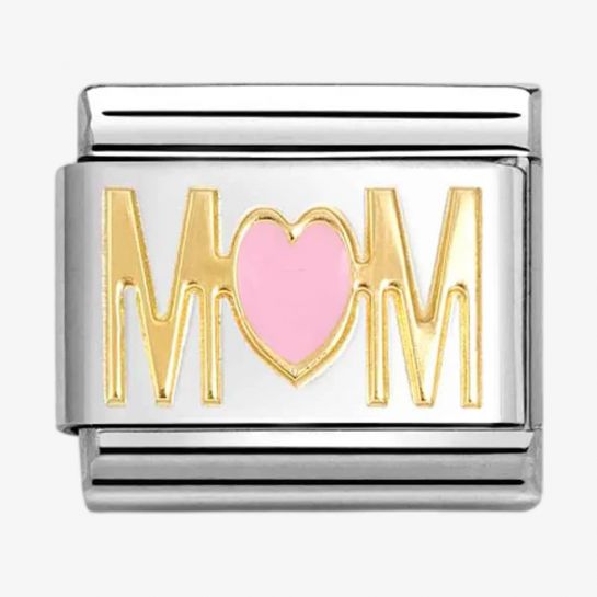 Nomination Mum with Pink Enamel Heart Charm