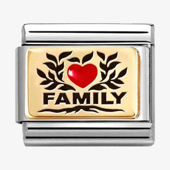 Nomination Classic Gold Family with Red Heart Charm