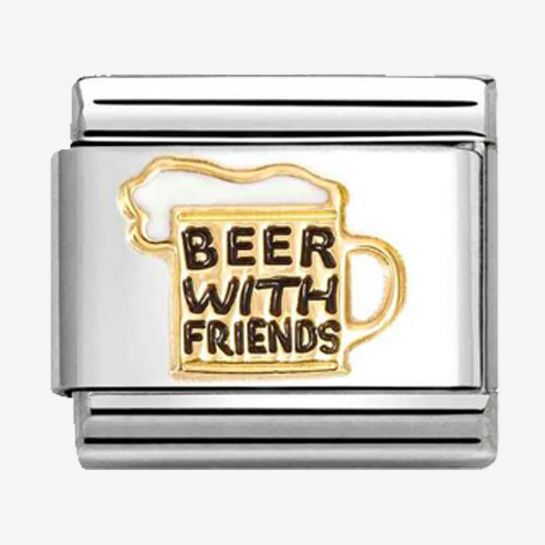 Nomination CLASSIC Gold Beer With Friends Charm