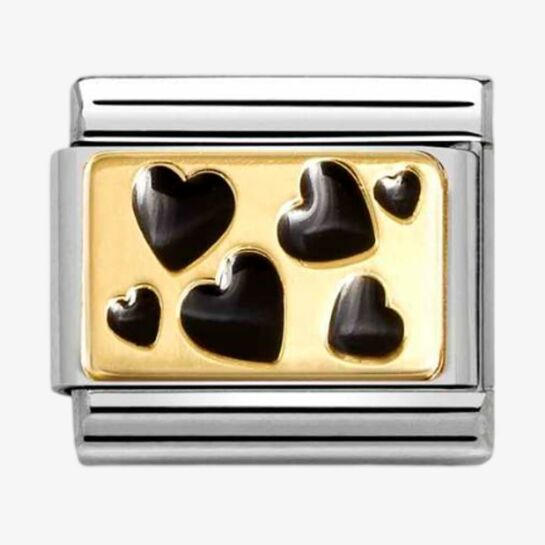 CLASSIC Gold & Black Hearts Charm