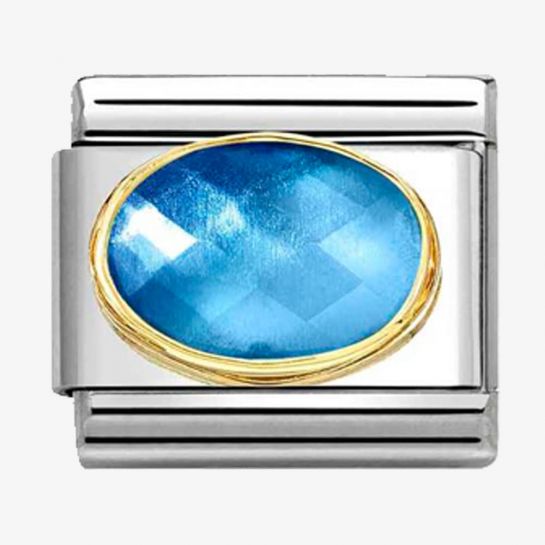 Nomination Classic Dark & Light Blue Gradient Faceted Stone Charm