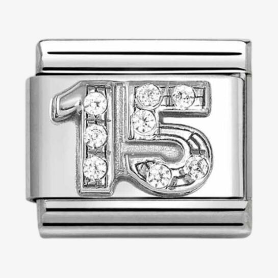 CLASSIC Silvershine Silver Cubic Zirconia 15 Charm