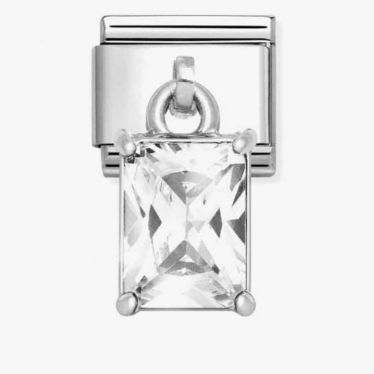 Nomination CLASSIC Rectangular Cubic Zirconia Dangle Charm