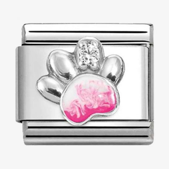 Nomination Classic Silvershine Pink Paw Print Charm