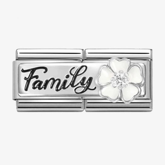 Nomination Classic Silvershine Double Link Flower Family Charm