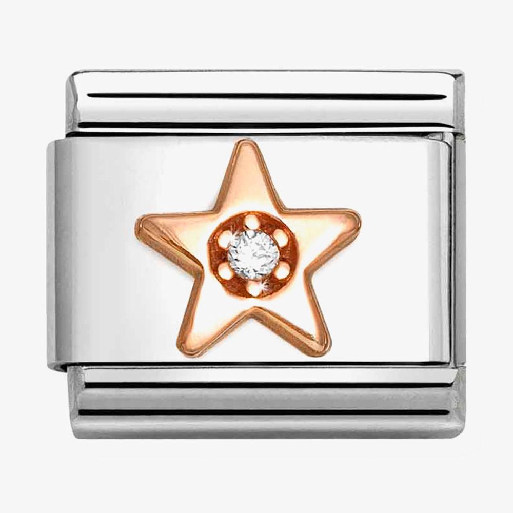 Nomination Classic Rose Gold White Star Charm