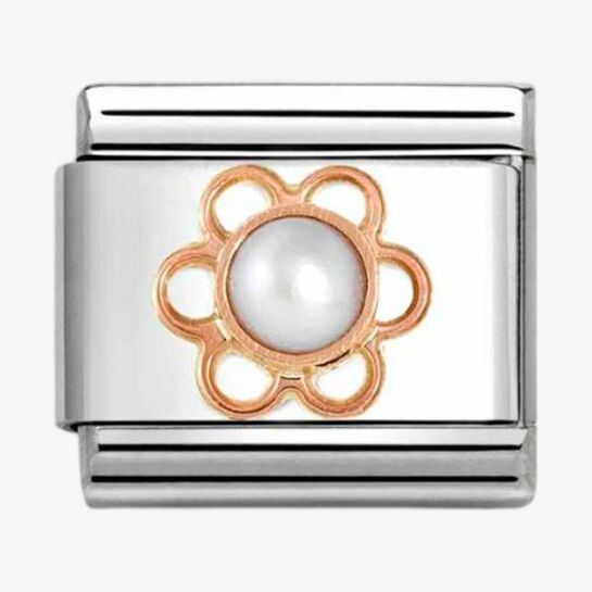 CLASSIC Rose Gold Freshwater Pearl Flower Charm