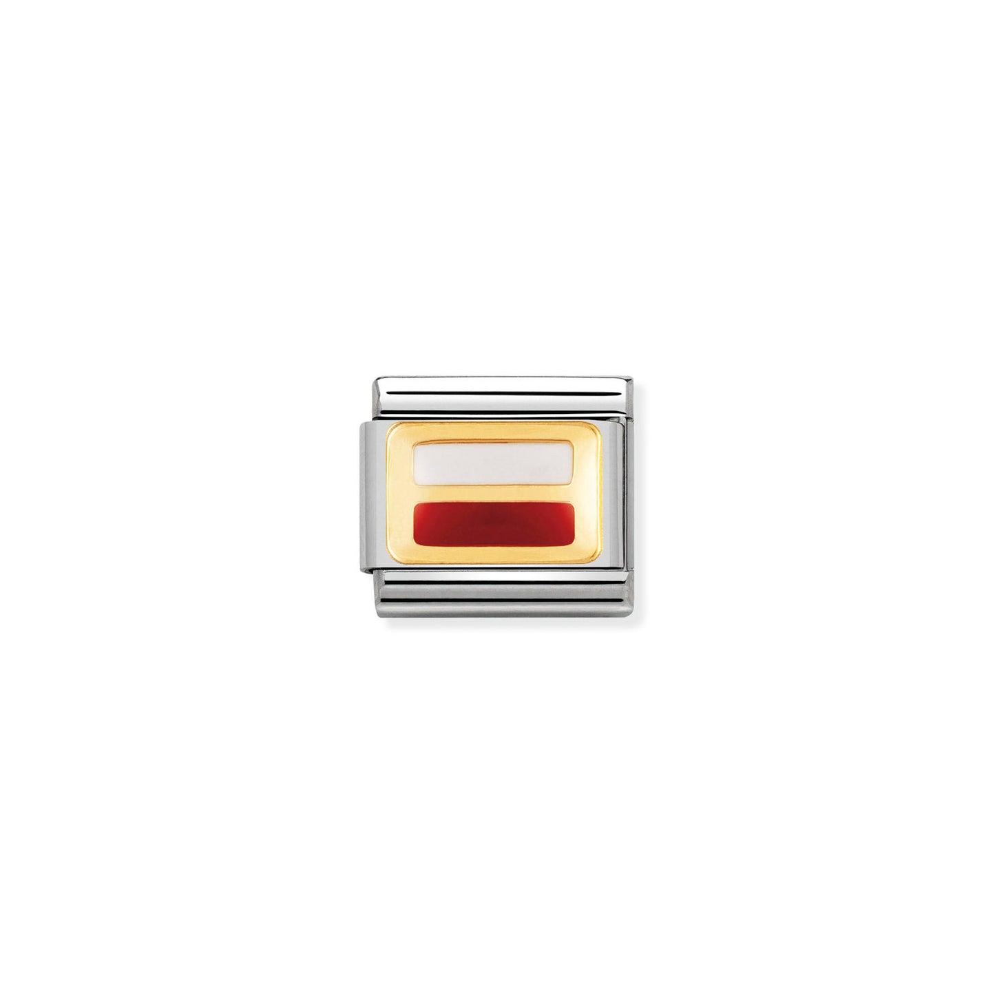 Nomination Classic Link with Enamel Poland Flag in Yellow Gold Tone