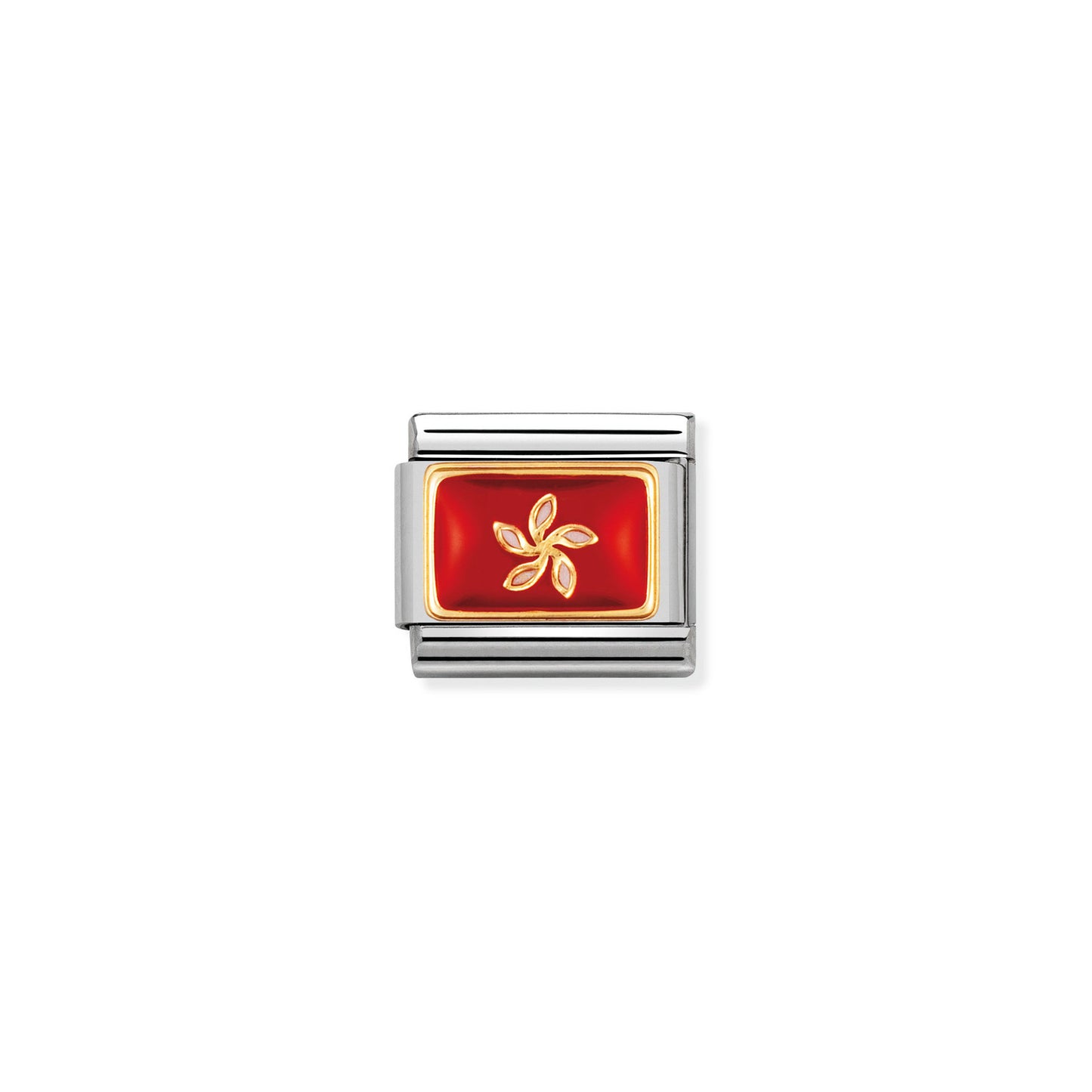 Nomination Classic Link with Enamel Hong Kong Flag in Yellow Gold Tone