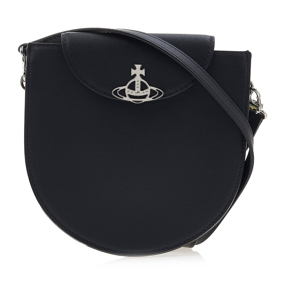 Vivienne Westwood Black Smooth Leather Crossbody Bag