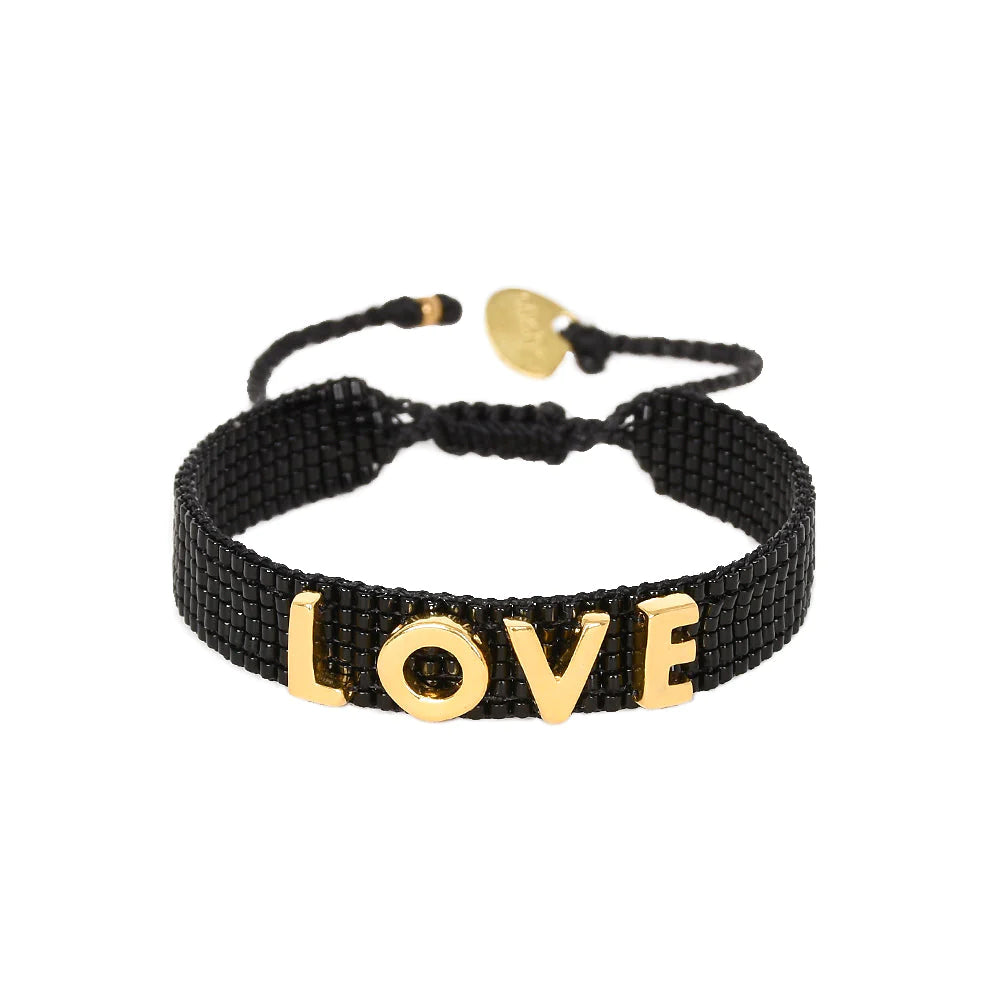 Mishky Black Love Letters Bracelet