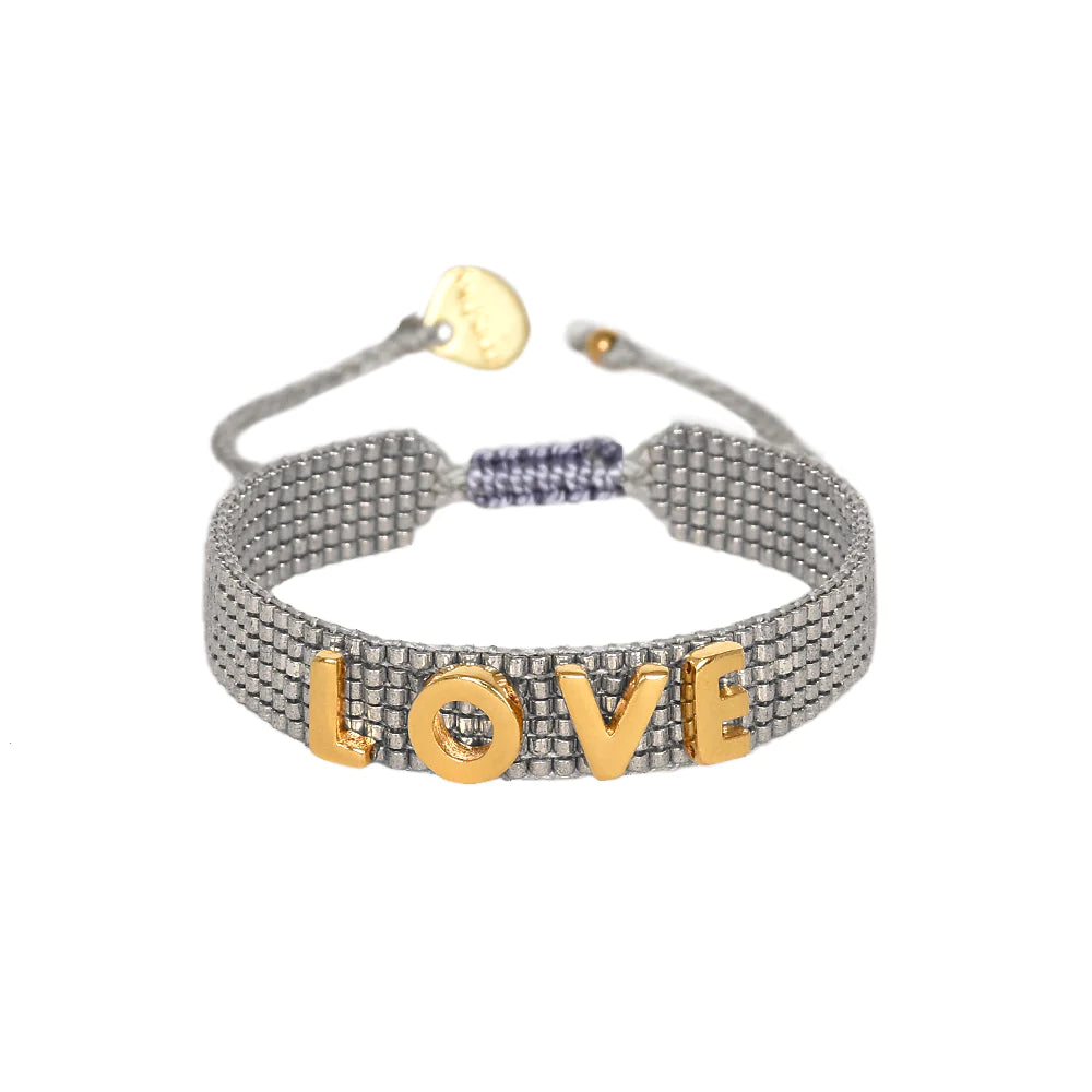 Mishky Grey Love Letters Bracelet