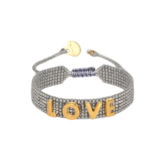 Mishky Grey Love Letters Bracelet