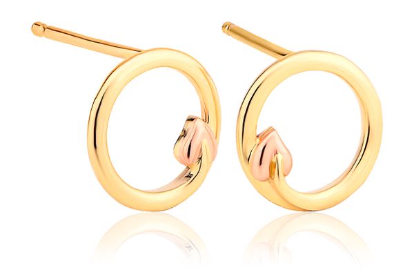 Clogau 9ct Gold Tree of Life Circle Stud Earrings