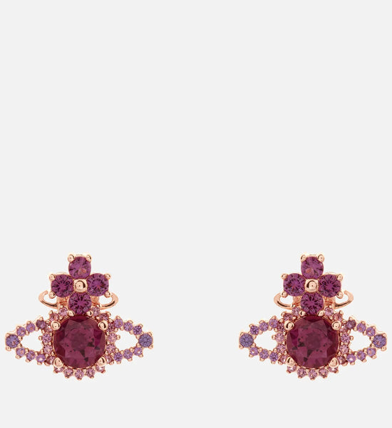 Vivienne Westwood Women's Valentina Orb Earrings-Rose with Red Stones