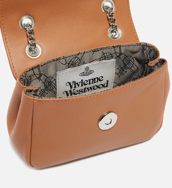 Vivienne Westwood Nappa Small Purse with Chain in Tan