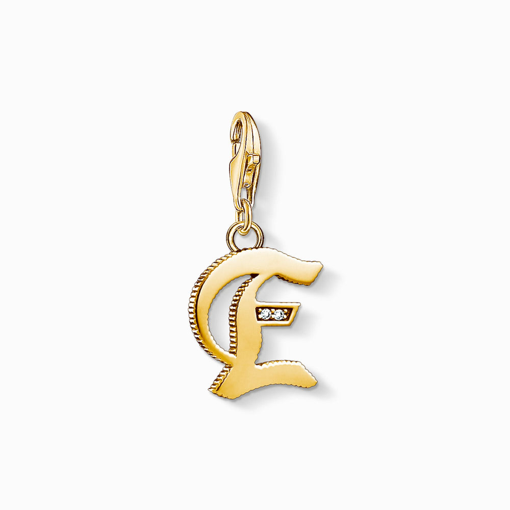 Thomas Sabo Gold Letter e Pendant Charm