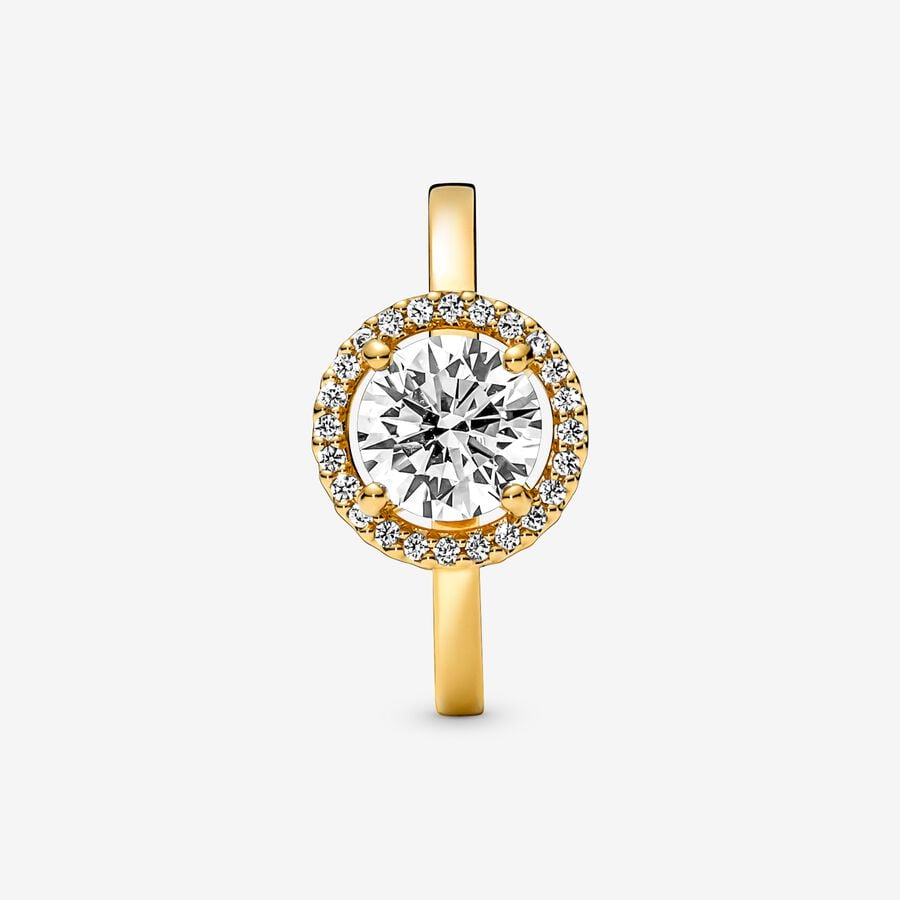 
                      
                        Pandora Sparkling Round Halo Ring-Yellow Gold
                      
                    