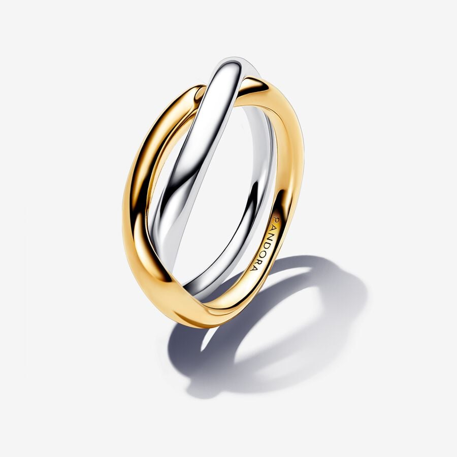 Pandora Essence Two-tone Entwined Bands Ring