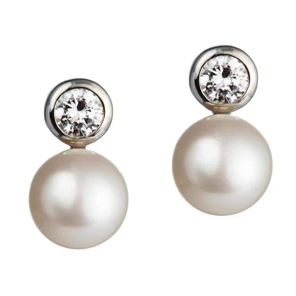 Jersey Pearl Chic Freshwater Pearl Earrings in White