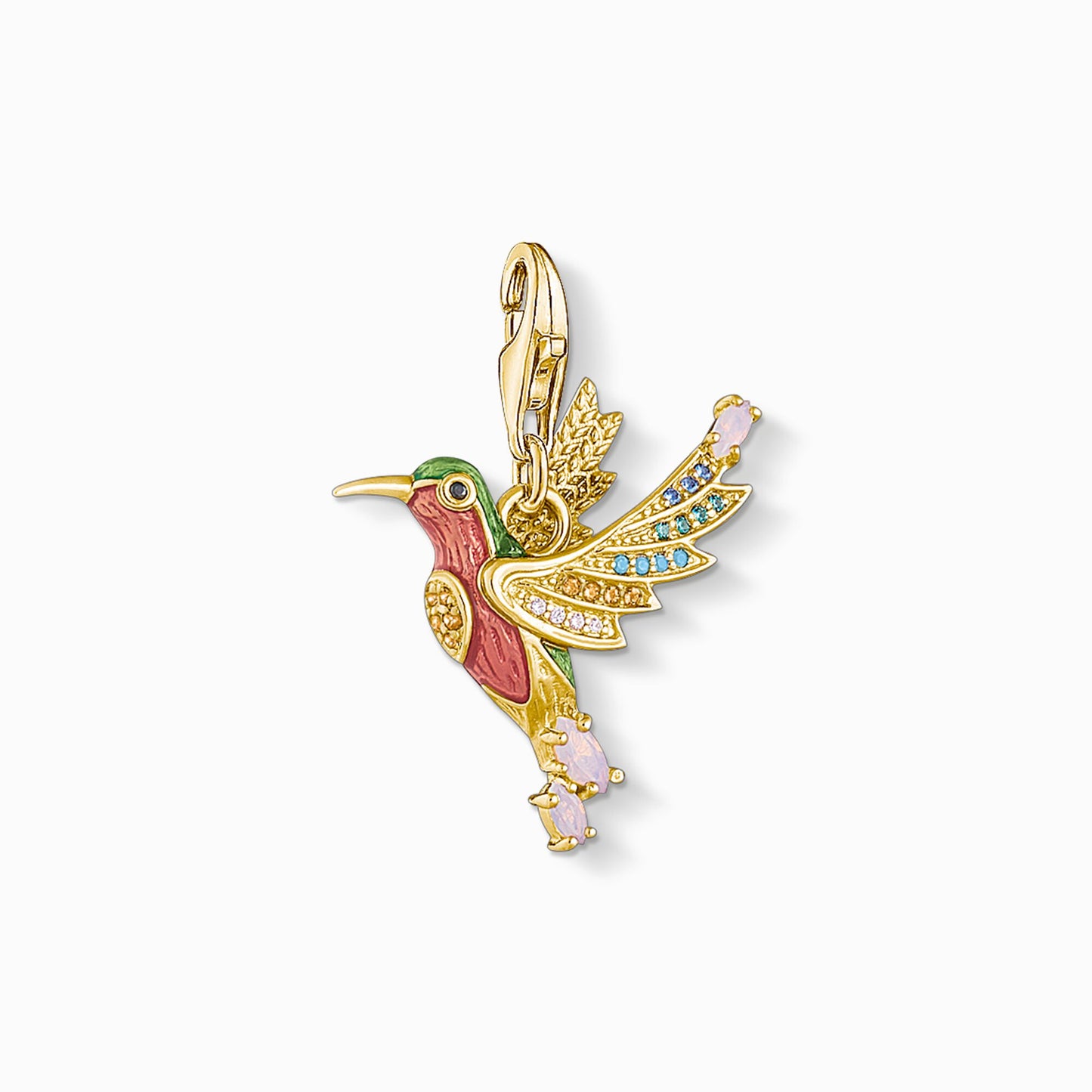 Thomas Sabo Gold Colourful Hummingbird Pendant Charm