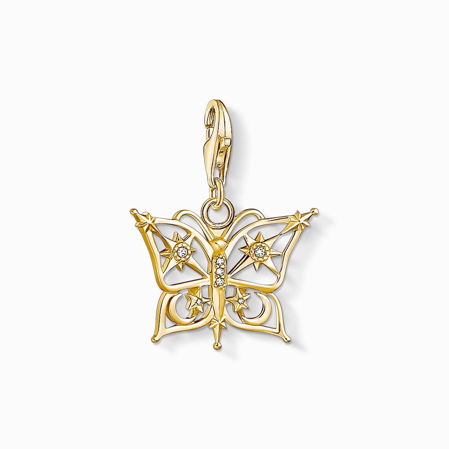 Thomas Sabo Gold Star and Moon Butterfly Pendant Charm