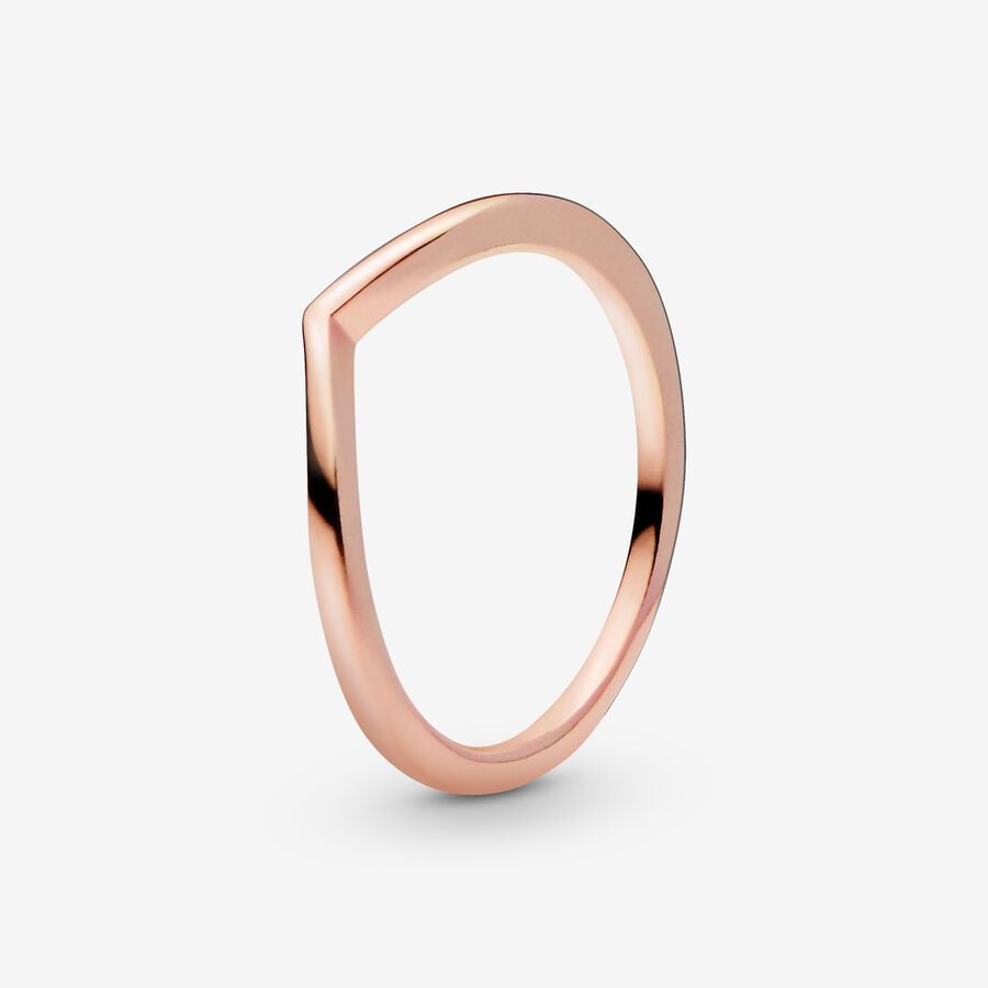 Pandora Polished Wishbone Ring Rose Gold