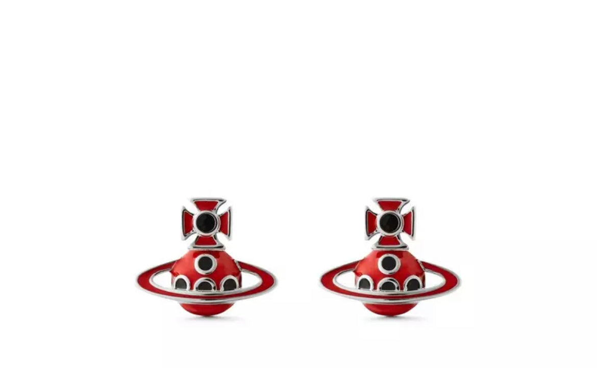 Vivienne Westwood Sylvana Orb Earrings Silver Tone